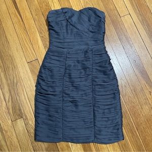 Sexy Strapless Ruched Satin Bodycon Dress Sz 4 H&M Gray